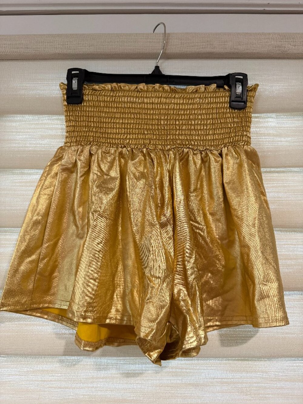 metallic gold shorts (size M)